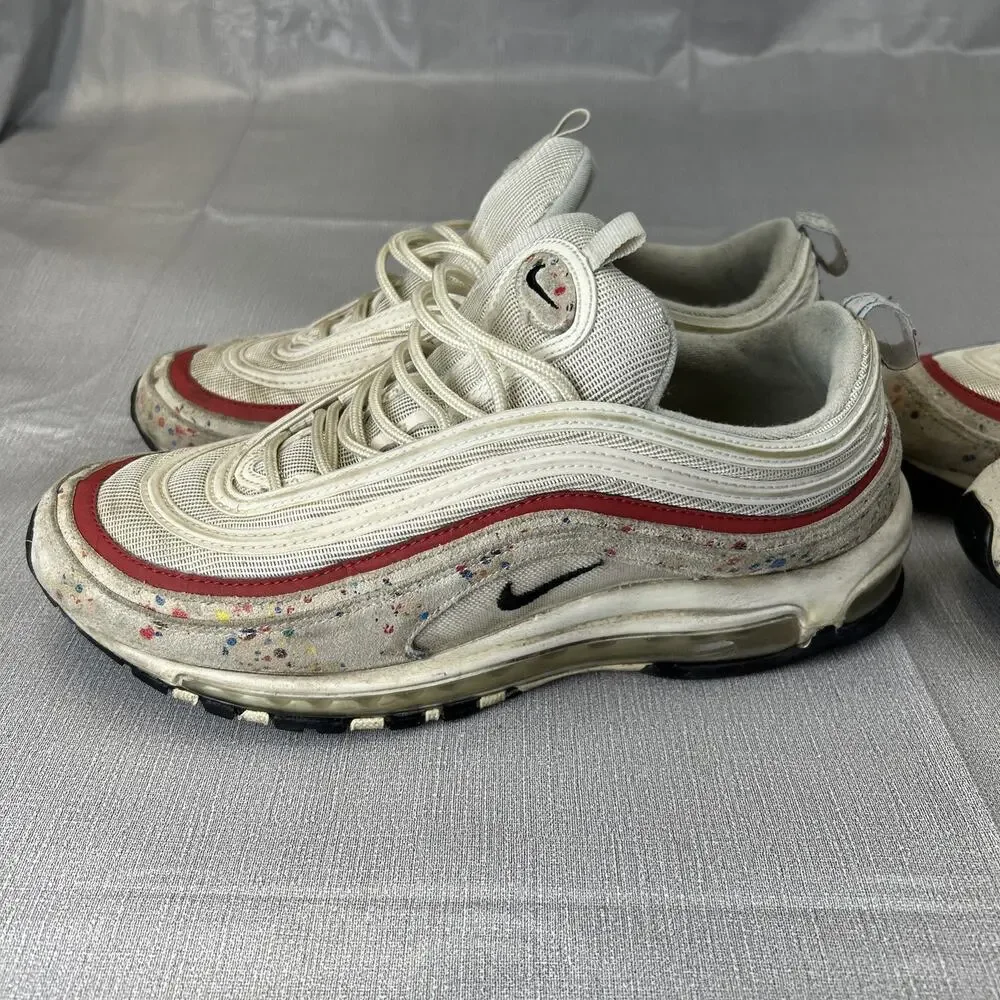 Nike Air Max 97 Retro OG Men’s 11.5 Sail University Red 312834-102 2-pairs Used - Picture 3 of 12
